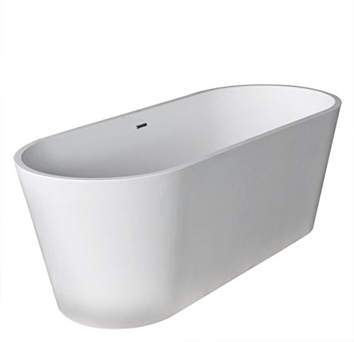 Spa World Venzi Vz6728Lhsxcwxx Pietrastone Oval Soaking Bathtub, 28X67, Center Drain, White #TOP10