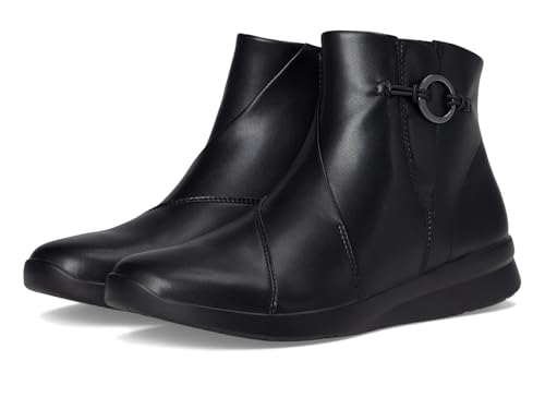Clarks Collection Women's Ellowyn Deva Ankle Boot, Black Leather, 7.5 M US