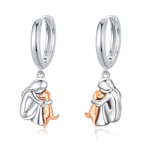 Image of 925 Sterling Silver Dog Earrings Cute Animal Puppy Stud Earrings Dog Jewelry Gifts for Women Girls Pet Lover Hypoallergenic Earrings for Sensitive Ears