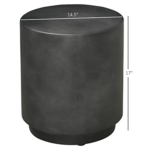 Homcom US839-521V00CG0131 Round Side Table, Lightweight Accent Table With Concrete Finish, End Table With 4 Adjustable Feet For Indoor, Outdoor thumb #2
