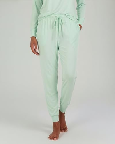 Image of Real Essentials 2 Pack: Women's Soft Long Sleeve Sleep Set - Comfortable Lounge Pull Over Hoodie and Henley Jogger