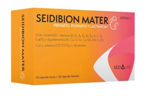 Seidibiion Mater 30 Comprimidos + 30 Cápsulas Blandas | Complemento alimenticio para últimas semanas de embarazo, posparto y lactancia | Con DHA, vitaminas, minerales y probióticos