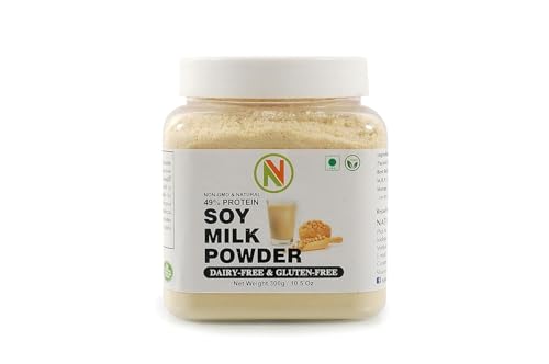 NatureVit Soya Milk Powder – 300g | Vegan, Non-GMO, 49% Plant-Based Protein | Sugar-Free, Lactose-Free Milk Alternative | Ideal for Beverages, Cooking & Tofu Making