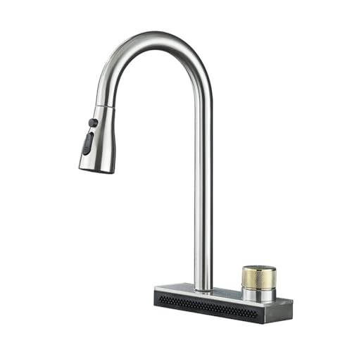 Mitigeur flexible cuisine douchette rotative jet cascade eau chaude froide