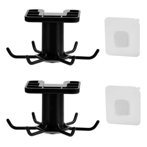 360°Cuisine Supports Rotatifs,2 Pièces Porte Ustensiles Cuisine Barre Cuisine Ustensile Upport Ustensiles Cuisine avec 6 Crochets Auto-Adhésif Porte Ustensiles pour Cuisine, Bains, Maison