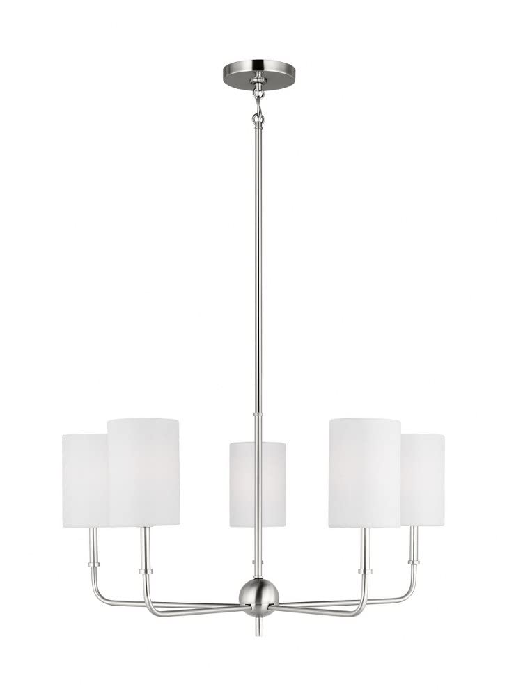 Generation Lighting 3109305-962 Foxdale Chandelier, 5-Light 300 Total Watts, Brushed Nickel Silver