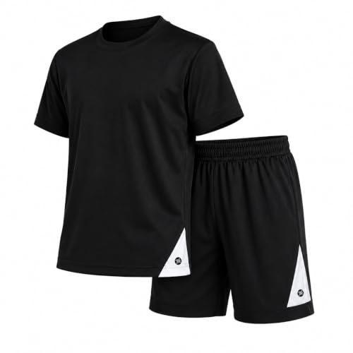 Image of RBX Boys Short Set - 2 Piece Active Performance Short Sleeve Athletic Shirt and Basketball Shorts with Elastic Waistband