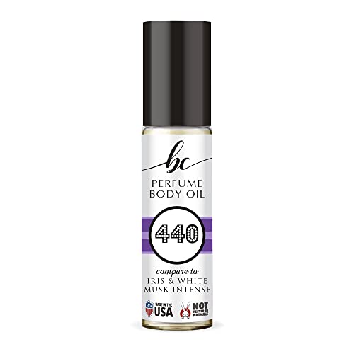 BIOCURA BC Perfume 440 Inspired by Jo M Iris & White Musk Intense For Women Replica Fragrance Body Oil Dupes Alcohol-Free Sample Travel Size Concentrated Long Lasting Roll-On 0.3 Fl Oz/10ml