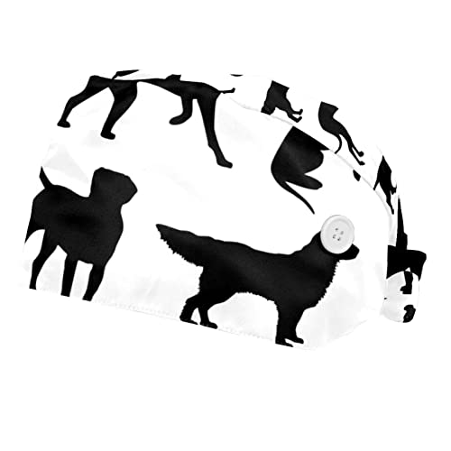 Casquette silhouette de chien avec maintien ajustable pour le travail en lot de 2