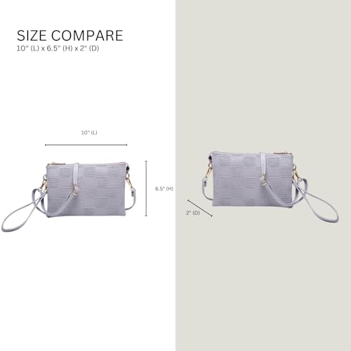 JEN & CO. Izzy Vegan Leather Checker Crossbody Bags Clutch Purses Wristlet Wallet Shoulder Handbag for Women3