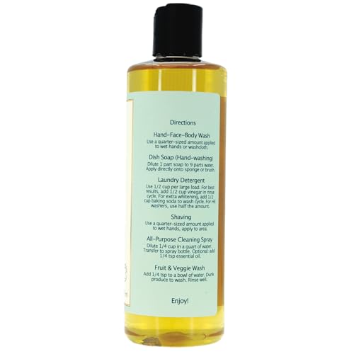 Image of Claya Fir Needle Liquid Castile Soap - Organic Ingredients, Biodegradable, Gentle for Sensitive Skin and Versatile Use (16 fl oz (Disc Cap))