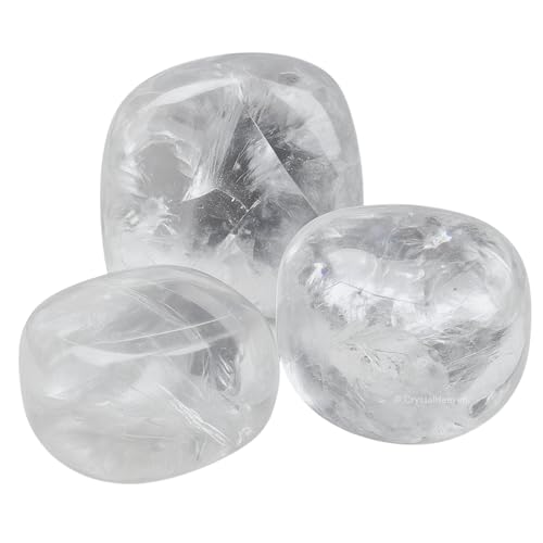 Image of Certified Clear Quartz Crystal Healing Tumbled Stone, Natural Polished Crystals for DIY Crafts, Manifestation, Meditation, Pooja Feng Shui and Reiki Healing (30 Grams)