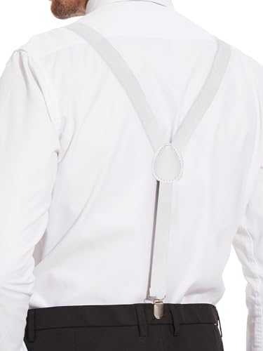 Image of habibee Suspenders and Bow Tie Set for Men, Adjustable Elastic Braces with Y-Back, Diverse Colors, Strong Clips