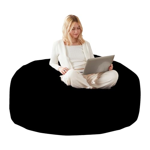 KEIKI 4FT Memory Foam Bean Bag Chair for Living Room Flexible Sofa Chair for...