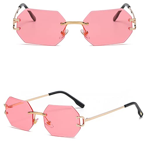 Lunettes de soleil octogonales ultra légères sans monture pour éviter la fatigue