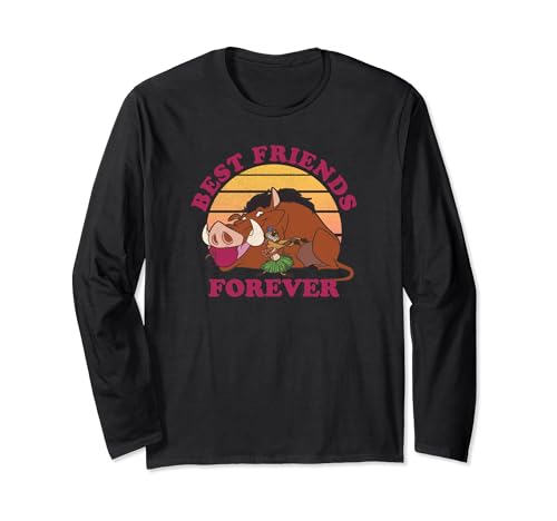 T-shirt Lion King Timon Pumbaa Disney à manches longues pour adulte