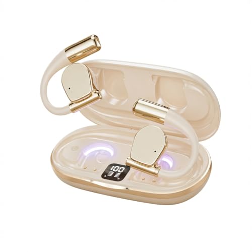 M111 Open-Ear Clip Earbuds - Clip Design Outside Ear Canal, Zero Pressure, All-Day Comfort for Sports & Commuting with 8H Battery & Gaming Mode (M111 Skin Tone)