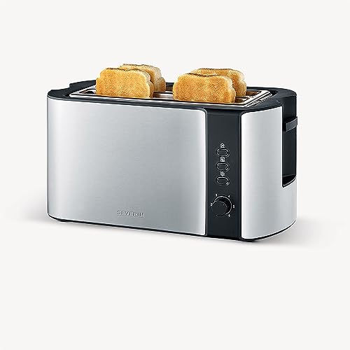 Image of Severin Automatic Toaster, 2 Long Slots, for Up to 4 Bread Discs, 1400 W, At 2590, Stainless Steel, Black, Multi-colors