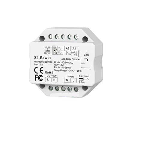 Variateur LED S1-B WZ Zigbee 3.0 avec commande push pour ruban monocouleur