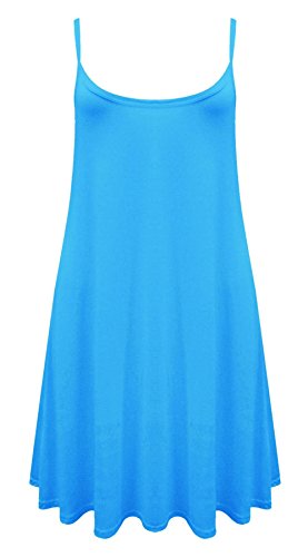 Robe patineuse pour vos soirées d'été bleue sans manche 38