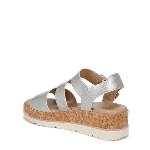 Dr. Scholl's Womens Once Twice Espadrille Platform Wedge Sandal Silver Metallic/Cork 9.5 M by Dr.Scholl's SHOES - Used condition - Image 8