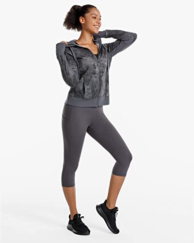 Stelle Capri Leggings For Women, Yoga Capris With Pockets High Waisted Legging For Gym Workout (Silky Soft Compression-Grey, M) #TOP6