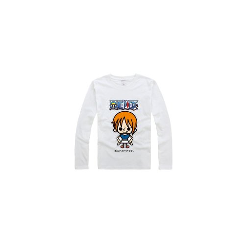 BestFyou Anime One Piece Fans White Basic Round Neck Long Sleeve T-shirt,XL BestFyou Anime One Piece Fans White Basic Round Neck Long Sleeve T-shirt,XL