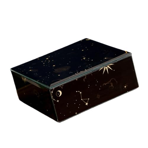 Hrtyvhin Versatile Jewelry Storage Box Stylish Glass Jewelry Container Strorage Box For Rings And Necklaces Collection