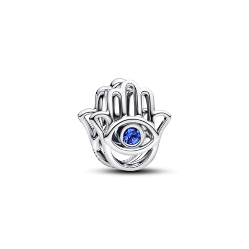 PANDORA Moments 794062C01 – Charm a forma di mano di Fatima in argento sterling con cristalli artificiali, compatibile Moments