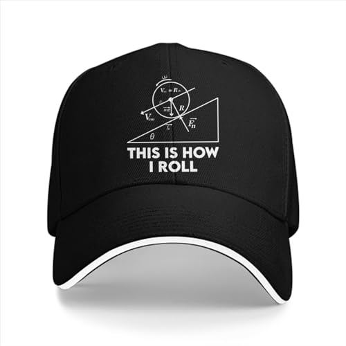 ZXMDJHJ Moda Clásica Sombra Regalos De GolfGorra De Béisbol Lavada para Hombre Así Es como Ruedo Gorras Deportivas Snapback Sombrero de Papá Química Física Matemáticas Sombreros de Golf
