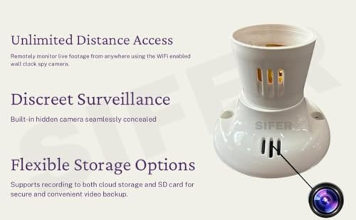SIFER 1080P Full HD WiFi Mini Security Bulb Holder CCTV Camera with Live Audio & Video Recording for Home & Office