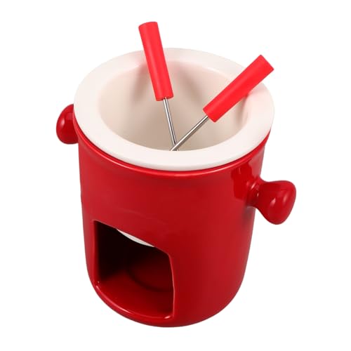 Cabilock Chauffe-Beurre Céramique Tasse à Chocolat Fondant Service à Fondue Au Chocolat Ensemble De Tasses à Fondue Pot à Fondant pour Réunions Familiales