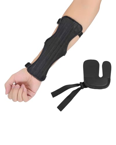 KGDUYC 2PCS Protectores de antebrazo de Tiro con Arco de Cuero con Correas Ajustables como Accesorios de Tiro con Arco,archery arm guard,eslinga para el dedo índice de tiro con arco,tiro con arco