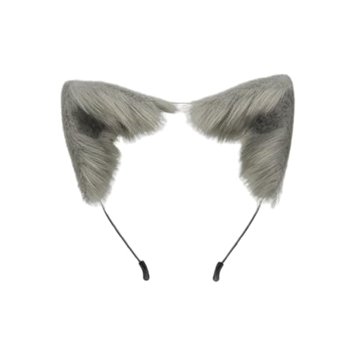 WAZHAKU Fita de pele sintética com orelhas de raposa, orelhas de lobo, macias, orelhas de gato, acessório para meninos, meninas, mulheres, disfarce de cosplay