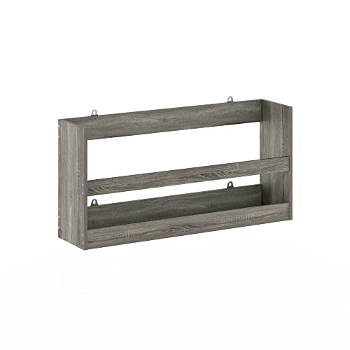 Image of Furinno Hermite Multipurpose Wall Mounting Storage Shelf, French Oak | Wall Shelf with Guard Rail, Floating Shelf, Wall Mounted Shelves, for Bathroom, Bedroom, Living Room, Home Office
