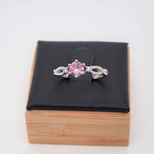 925 Sterling Silver Adjustable Side-Stone Engagement Rings for Her, Finger Ring with 0.7ct Birthstone Gemstone Anniversary Birthday Fine Jewellery Gifts for Women4