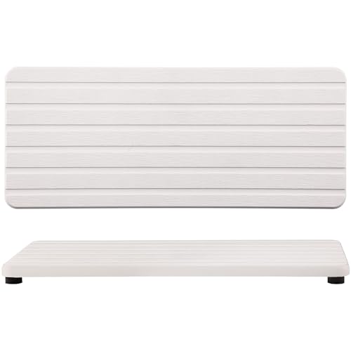 Image of NiuYichee 2 PCS Water Absorbent diatomite Coasters, 9.5 inch x 4 inch Water Absorbing Stone Tray for Sink, Stone Drying mat for Kitchen Counter, Stone soap Tray Used for Hand Soaps & toiletries & Plants