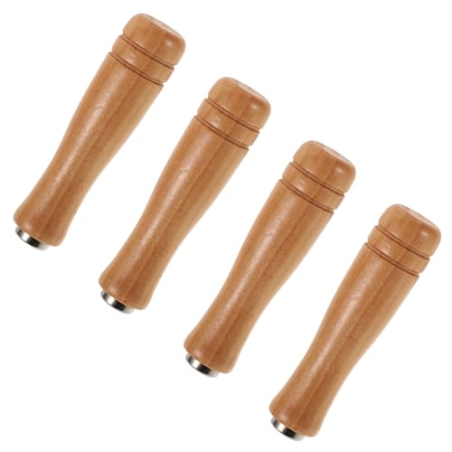 Baluue Mango de Lima Ergonómico de Madera 4 Piezas para Lima de Metal Agujero Interior F de 6 MM Empuñadura Resistente para Herramienta de Corte Portátil y Uso Multiuso