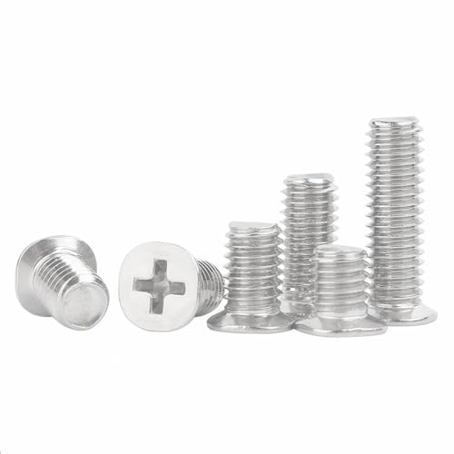 Qrity M3x6mm Edelstahl Senkschrauben, Kreuzschlitz Maschinenschrauben, Kleine Befestigungsschrauben, für Maschinen, Möbel, Holz, 20 Stück