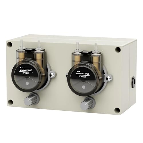 NURII Multi-Head Peristaltic Pump, NP02-B16, 44ml~190ml/min, 12V DC Motor, Adjustable Dosing Pump, with Double-Head for Lab