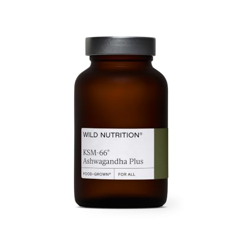 WILD NUTRITION Food-Grown Ashwagandha KSM 66 Plus | Ethically Sourced Ashwagandha Capsules to Support Mind and Body | Tablets to Support Stress and Anxiety | 60 Capsules