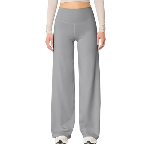 Flared Pantalones de yoga largos para mujer, leggings de cintura alta, opacos, pantalones de chándal con bolsillos, pantalones de corte bootcut con bolsillos, mallas deportivas, pantalones de fitness