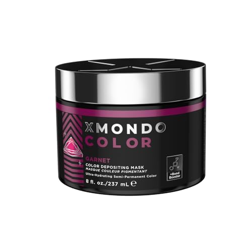 Image of XMONDO Color Garnet Depositing Mask, Burgundy Hair Dye, 8 Fl Oz | Semi-Permanent, Infused with Bond Booster & Hyaluronic Acid for Nourishment, Revitalization & Repair, Vegan Formula