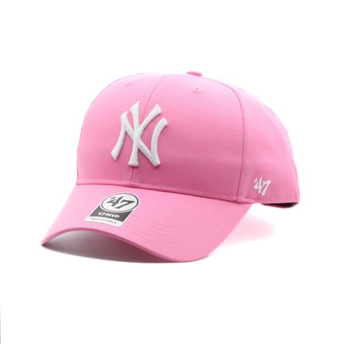 47 Brand MLB New York Yankees Kids Cap B-RAC17CTP-RSA, Girl Cap with a Visor, Pink, One Size EU