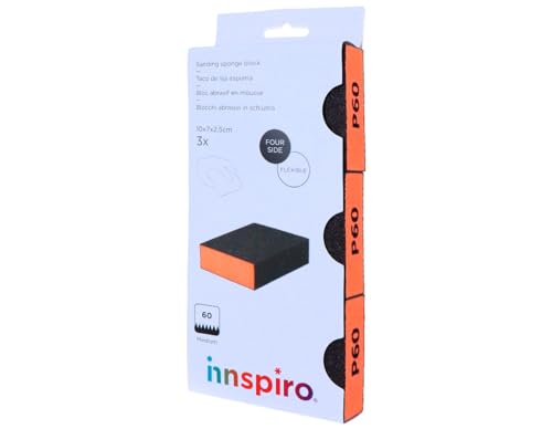 INNSPIRO Set mit 3 flexiblen Schaumstoff-Schleifdüsen, mittlere Körnung, 60, 10 x 7 x 2,5 cm.