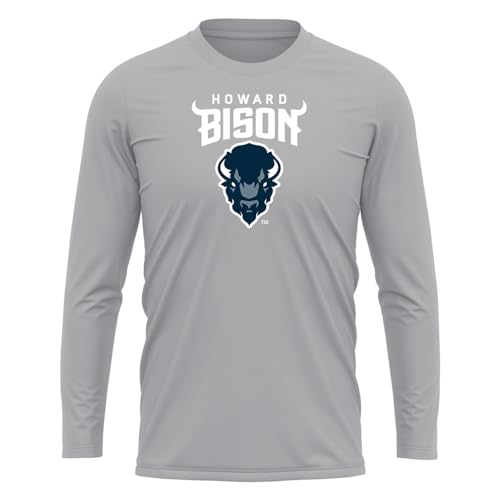 Howard Adult, Men's Long Sleeve Shirt Primary Logo, Athletic Heather, 2XL