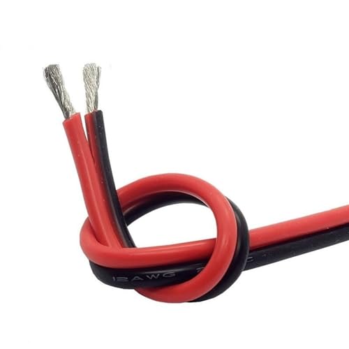Outdoor Extension Flexible Super Soft LED Lamp Connector Copper Wire Silicone Rubber Cable 8AWG 10AWG 12AWG 26AWG 2Pins DIY Black Red Solar sheathed(Size:5meter,Color:14AWG)