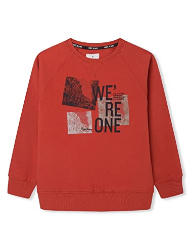 Pepe Jeans Obie sweat-shirt garçon pull col rond en coton bleu marine