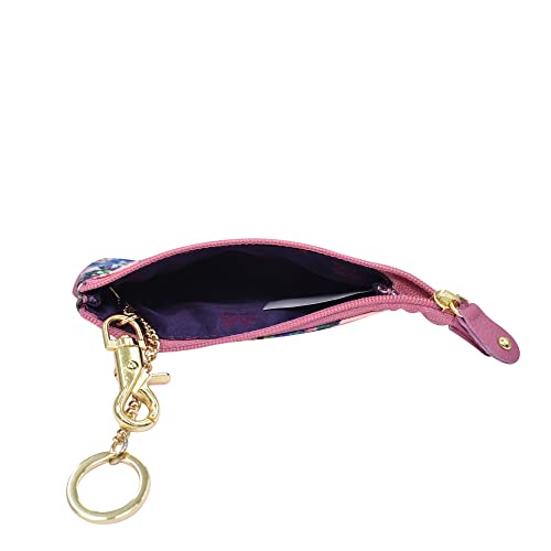 Image of Anuschka Zip Travel Pouch - Wanderlust Collection - Nylon Fabric with Genuine Leather Trim and Artwork Print