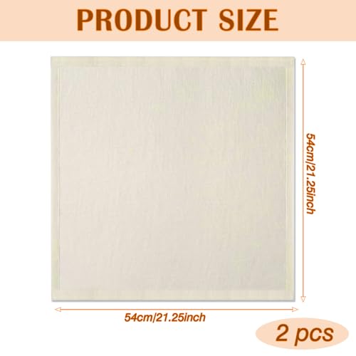 Qcdou Cheese Cloths, 2 PCS Cheese Cloths for Straining 50x50cm, Large Muslin Cloths, Reusable Muslin Squares, Cotton Cheesecloth for Cooking Cheese, Butter, Nut Milk